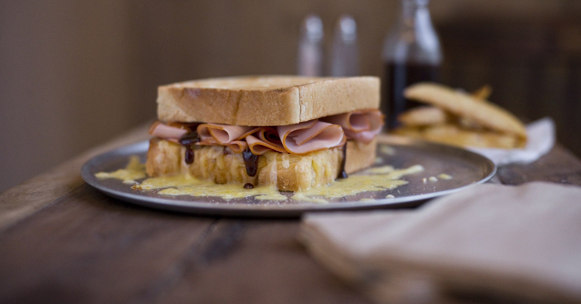 Double Smoked Ham, Cheese and Sundried Tomato Toastie Recipe | myfoodbook